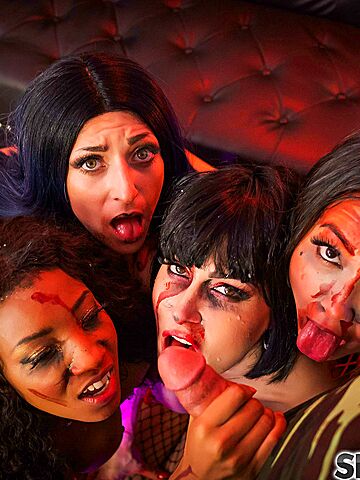 Four Wild Bitches Getting Fucked At Halloween's Party photos (Jessica Jaymes, September Reign, Nikki Knightly, Lexi Mansfield)